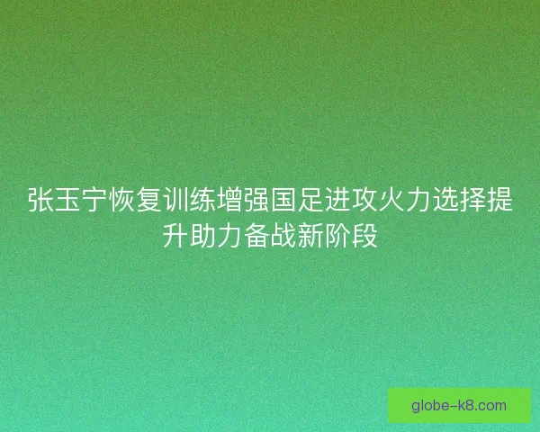 张玉宁恢复训练增强国足进攻火力选择提升助力备战新阶段