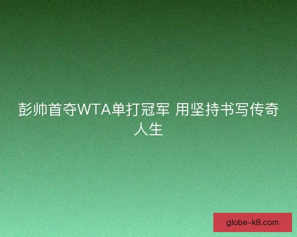 彭帅首夺WTA单打冠军 用坚持书写传奇人生